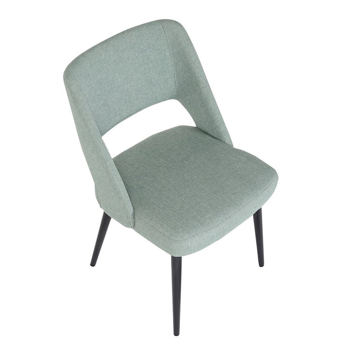 LumiSource Valencia Chair in Black Steel/Green Fabric