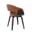 LumiSource Vintage Mod Chair in Black Wood/Camel PU