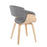 LumiSource Vintage Mod Chair in Natural Wood/Light Grey Fabric