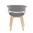 LumiSource Vintage Mod Chair in Natural Wood/Light Grey Fabric
