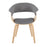 LumiSource Vintage Mod Chair in Natural Wood/Light Grey Fabric
