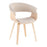 LumiSource Vintage Mod Chair in Natural Wood/Cream Fabric - CH-VMONLNACR