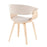 LumiSource Vintage Mod Chair in Natural Wood/Cream Fabric