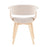 LumiSource Vintage Mod Chair in Natural Wood/Cream Fabric