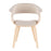 LumiSource Vintage Mod Chair in Natural Wood/Cream Fabric