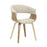 LumiSource Vintage Mod Chair in Zebra Wood/Cream Fabric - CH-VMONLZBCR
