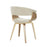 LumiSource Vintage Mod Chair in Zebra Wood/Cream Fabric