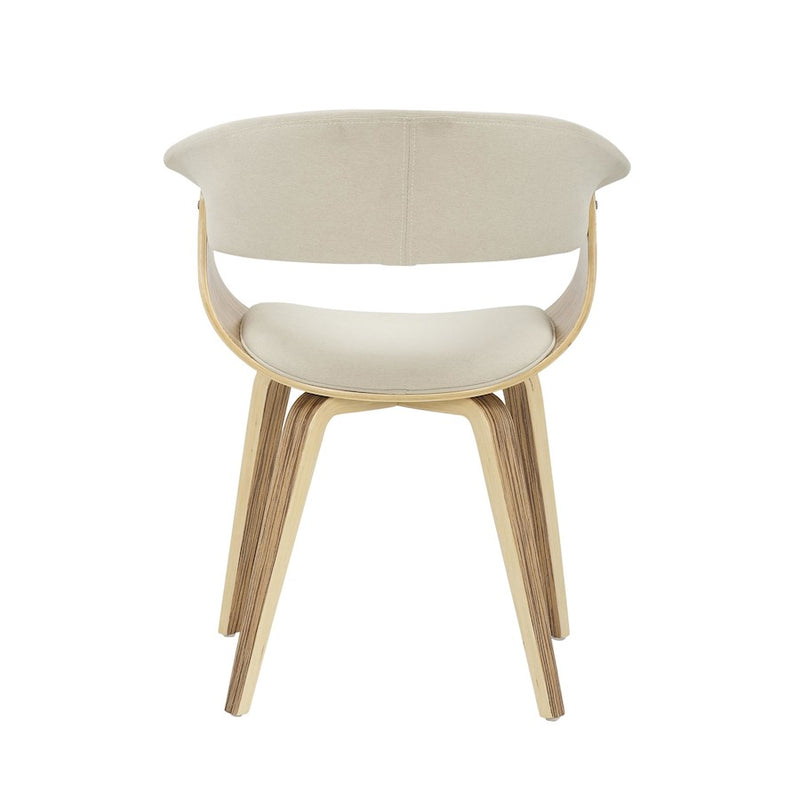 LumiSource Vintage Mod Chair in Zebra Wood/Cream Fabric