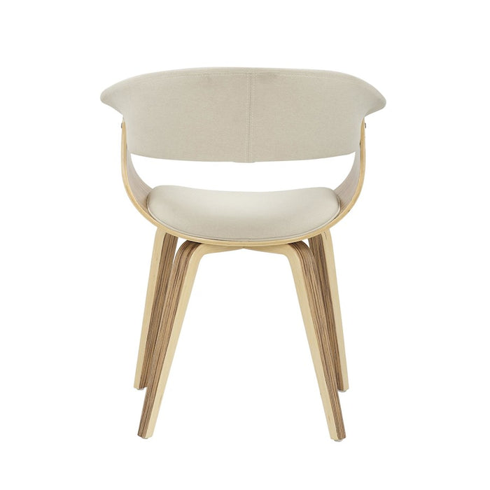 LumiSource Vintage Mod Chair in Zebra Wood/Cream Fabric