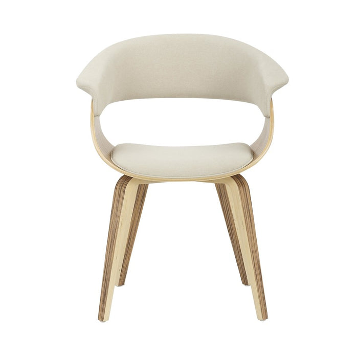 LumiSource Vintage Mod Chair in Zebra Wood/Cream Fabric
