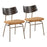 LumiSource Walker Chair, Set of 2, Copper/Mustard Yellow/Walnut - CH-WALKERACY2