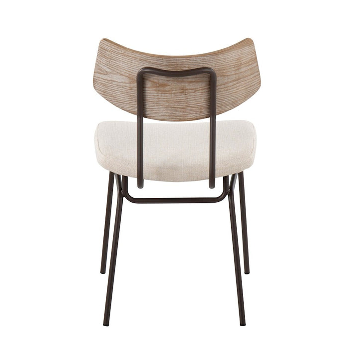 LumiSource Walker Chair, Set of 2, Brown/Cream Noise/White Washed