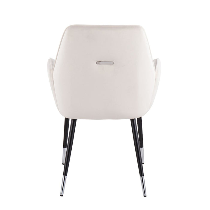 LumiSource Wendy Chair, Set of 2 in Black Metal/Cream Velvet