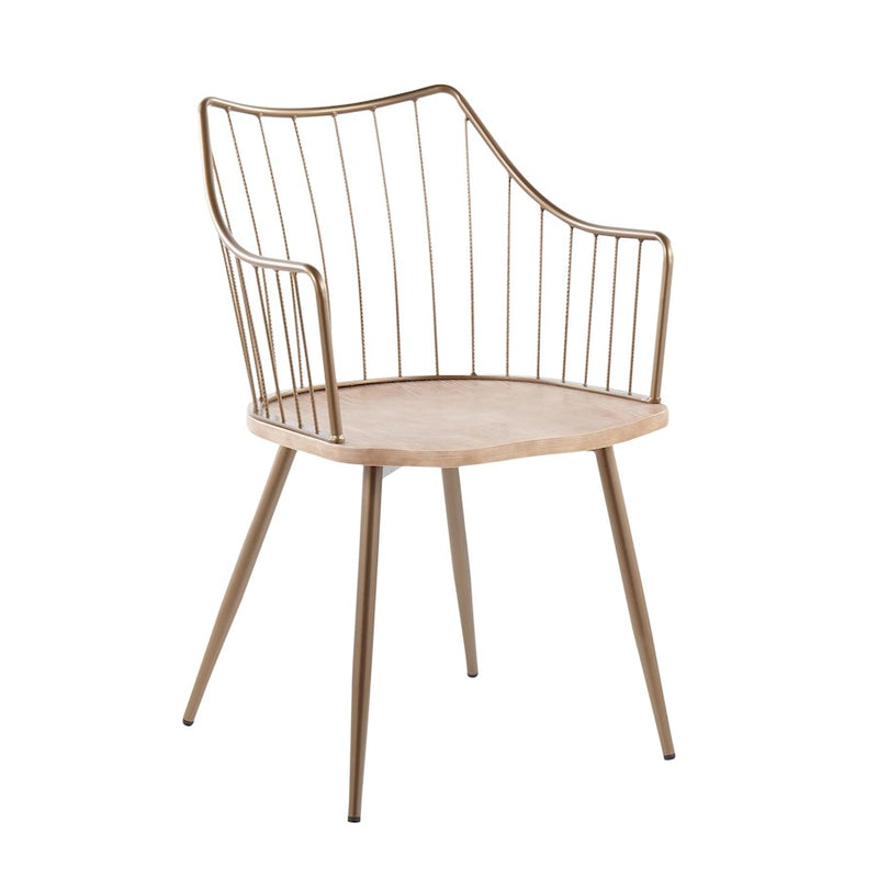 LumiSource Winston Chair | Farmhouse Black Metal & Black Wood | Dining Room & Accent Seating | 20 x 21 x 32 in | Model CH-WINSTONBKBK