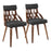 LumiSource York Chair, Set of 2 in Walnut Wood/Charcoal Fabric - CH-YORKWLCHAR2