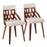 LumiSource York Chair, Set of 2 in Walnut Wood/Cream Fabric - CH-YORKWLCR2