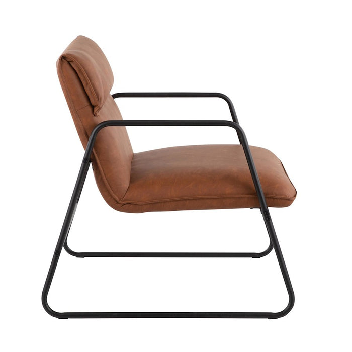 LumiSource Casper Arm Chair in Black Steel/Camel PU