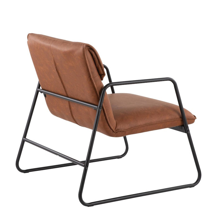 LumiSource Casper Arm Chair in Black Steel/Camel PU