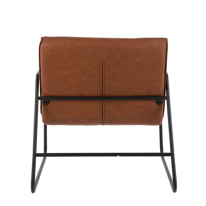 LumiSource Casper Arm Chair in Black Steel/Camel PU