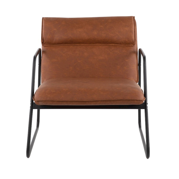 LumiSource Casper Arm Chair in Black Steel/Camel PU