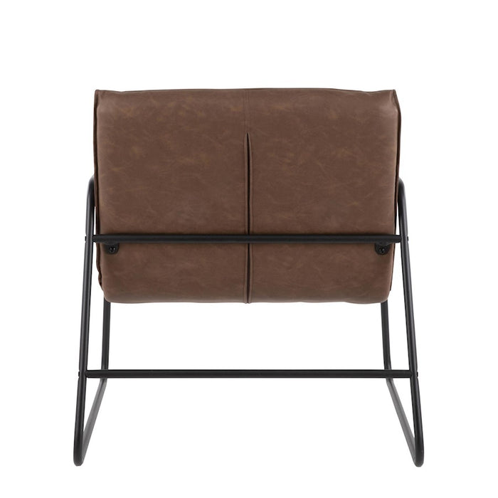 LumiSource Casper Arm Chair in Black Steel/Espresso PU