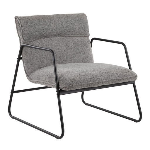 LumiSource Casper Arm Chair, Black Steel/Grey Noise Fabric - CHR-CASPERARMBKNGY