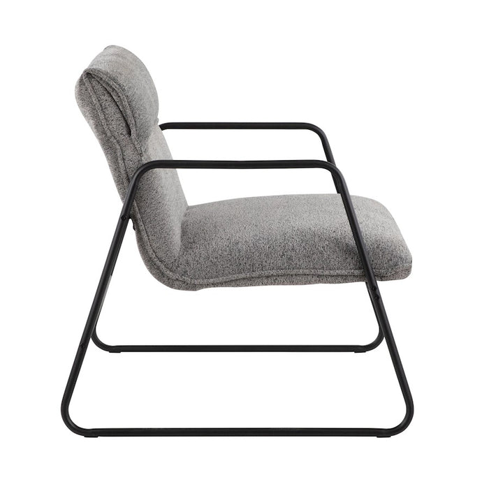 LumiSource Casper Arm Chair, Black Steel/Grey Noise Fabric