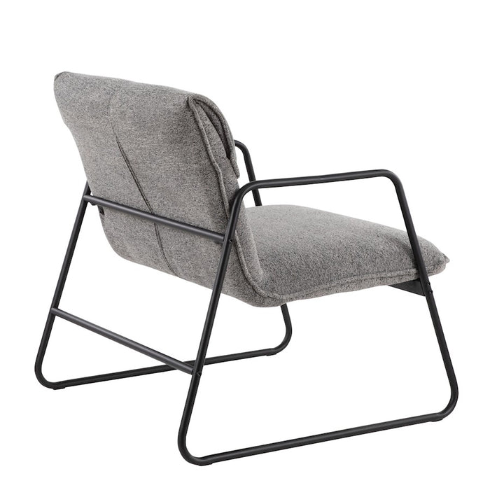 LumiSource Casper Arm Chair, Black Steel/Grey Noise Fabric