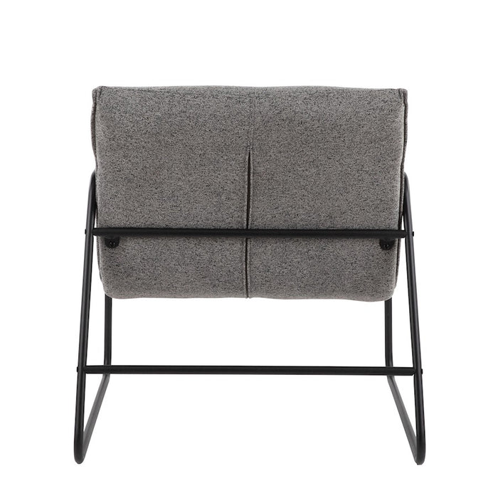 LumiSource Casper Arm Chair, Black Steel/Grey Noise Fabric
