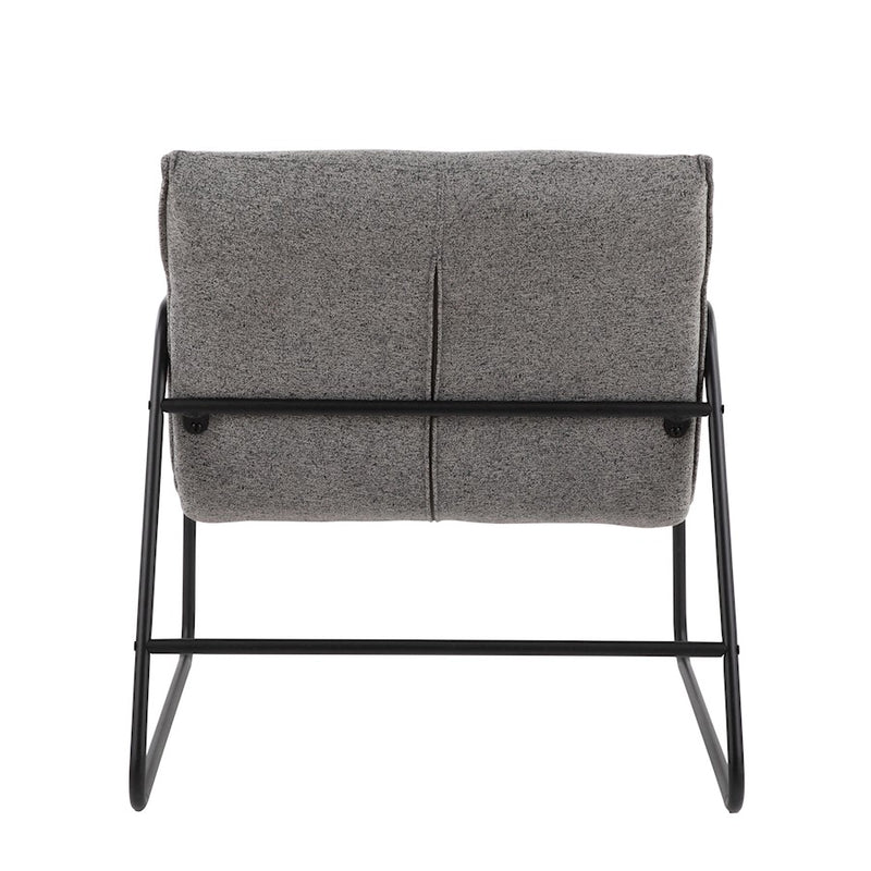 LumiSource Casper Arm Chair | Industrial Black Steel and Grey Noise Fabric | Living Room & Home Office Seating | Model CHR-CASPERARMBKNGY