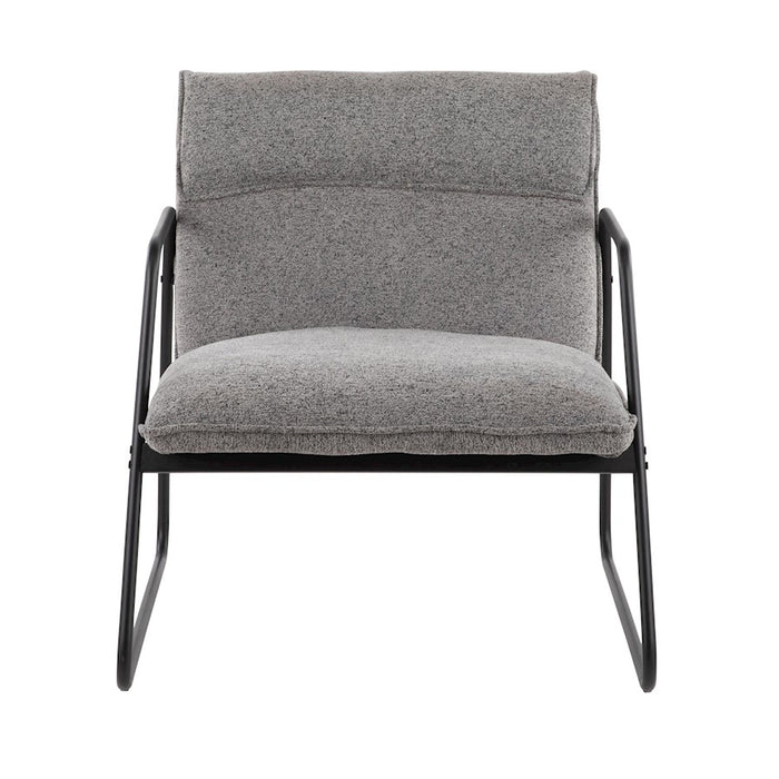 LumiSource Casper Arm Chair, Black Steel/Grey Noise Fabric