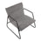 LumiSource Casper Arm Chair, Black Steel/Grey Noise Fabric