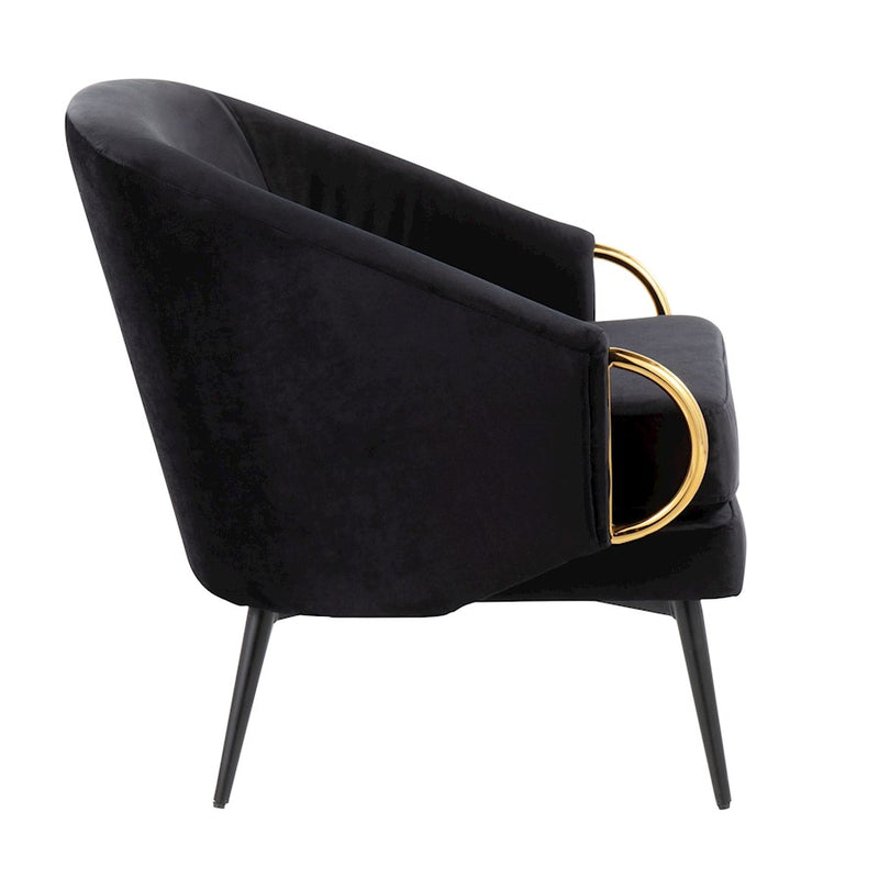 LumiSource Claire Chair, Black Steel/Black/Gold Steel