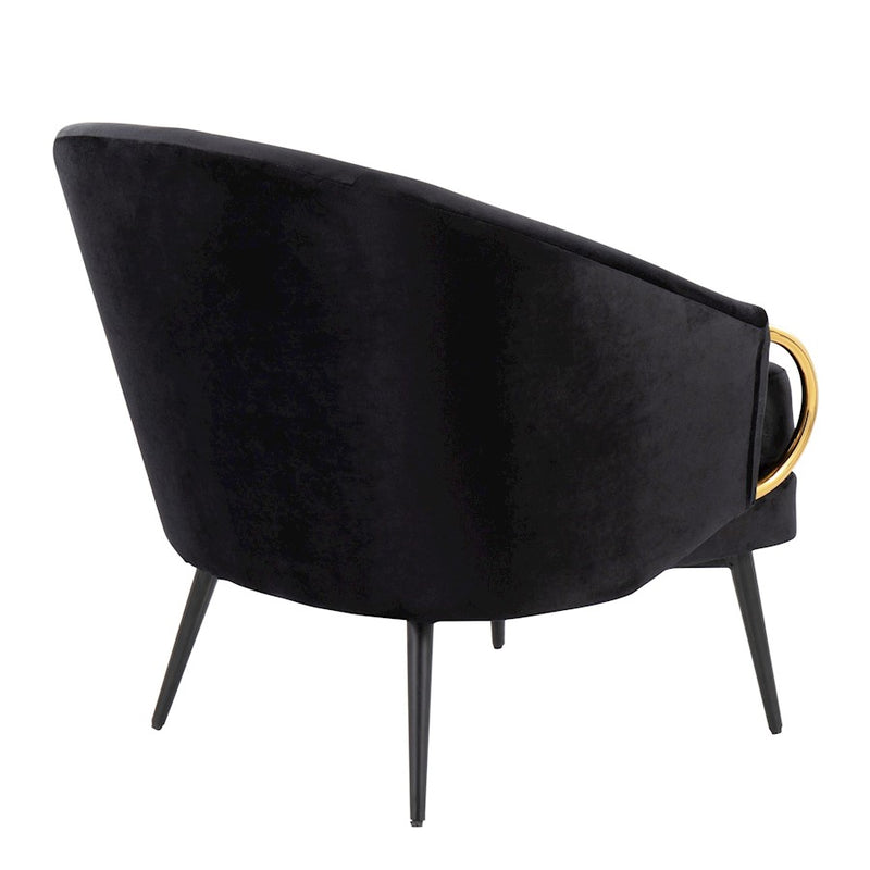 LumiSource Claire Chair, Black Steel/Black/Gold Steel