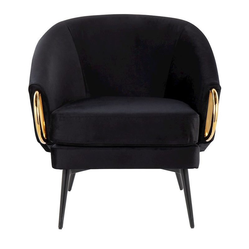LumiSource Claire Chair, Black Steel/Black/Gold Steel