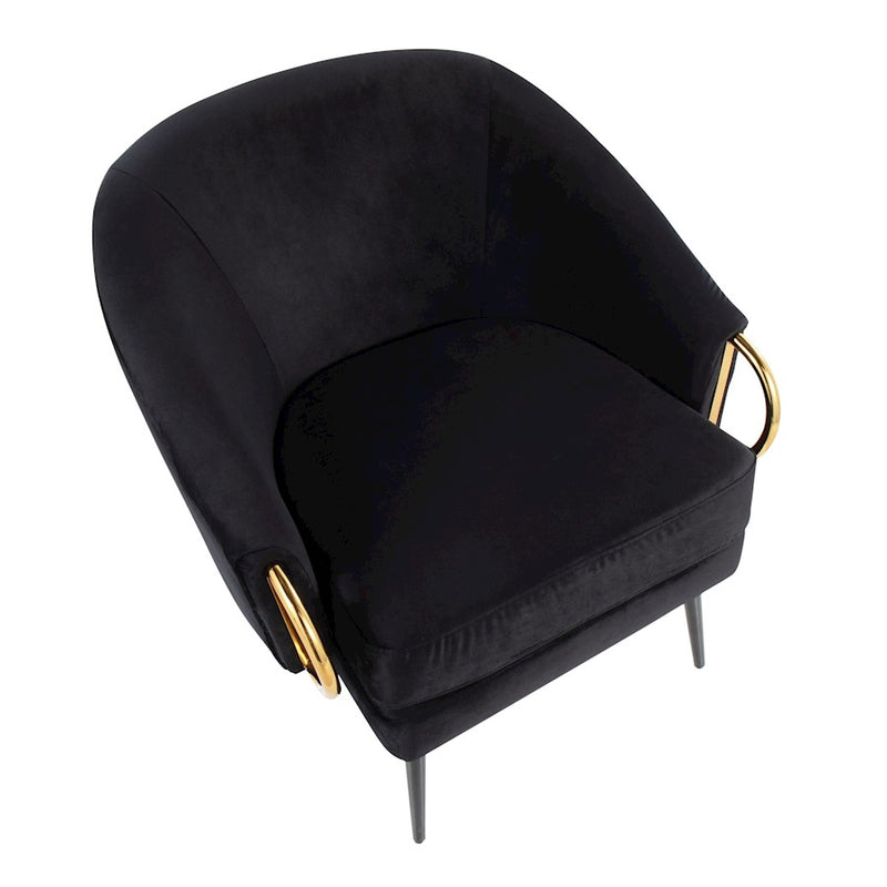 LumiSource Claire Chair, Black Steel/Black/Gold Steel