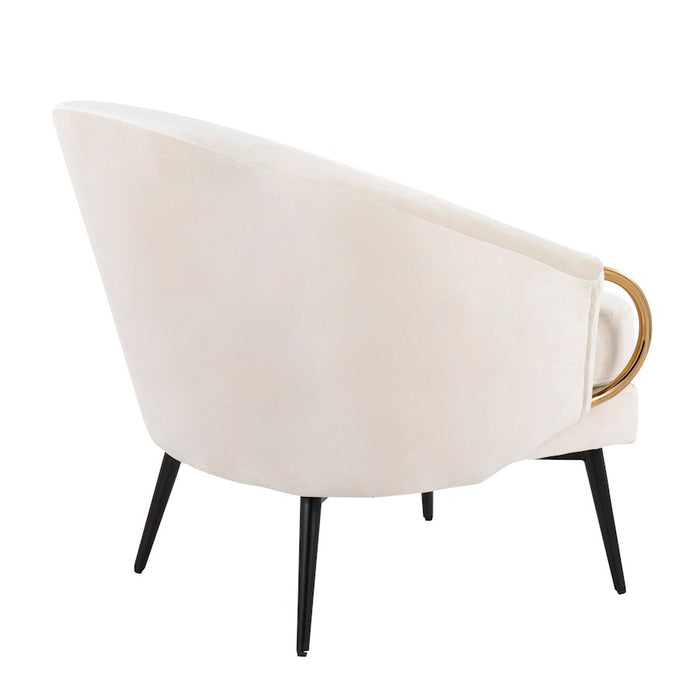 LumiSource Claire Chair, Black Steel/Cream/Gold Steel