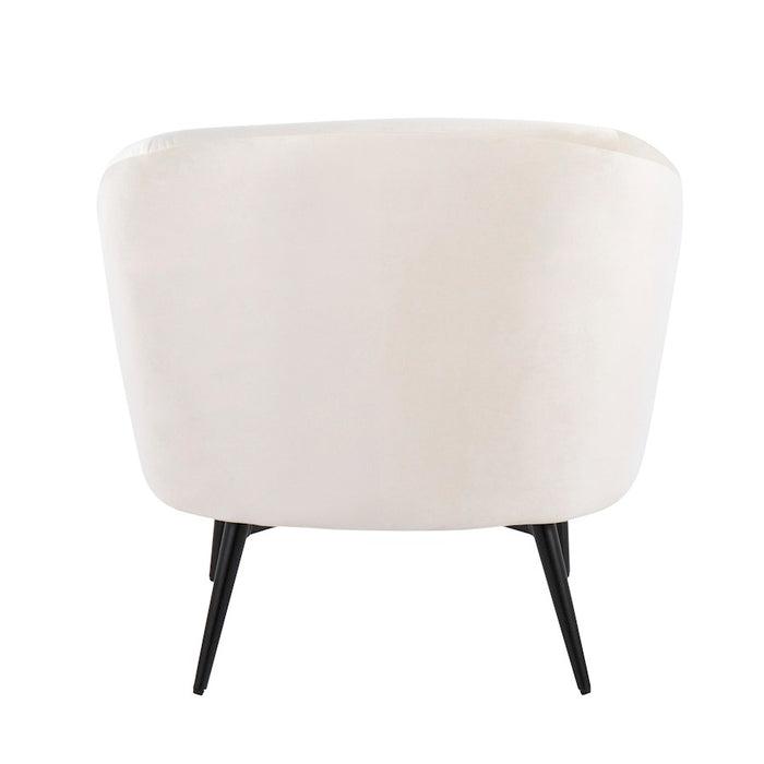 LumiSource Claire Chair, Black Steel/Cream/Gold Steel