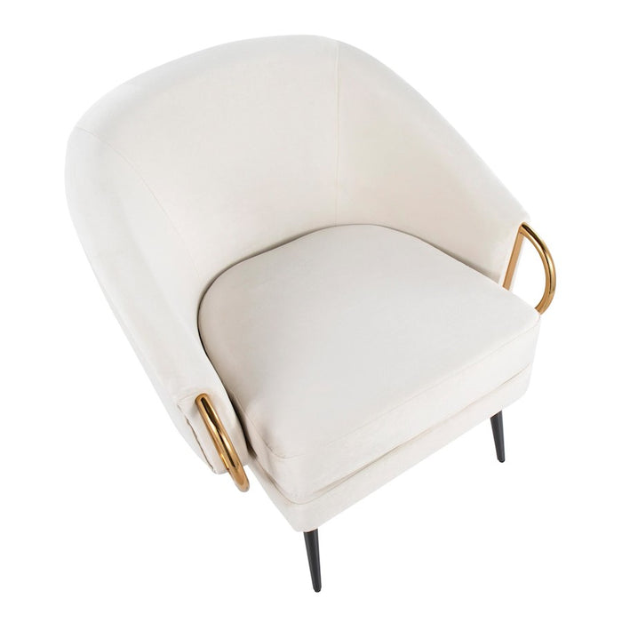 LumiSource Claire Chair, Black Steel/Cream/Gold Steel