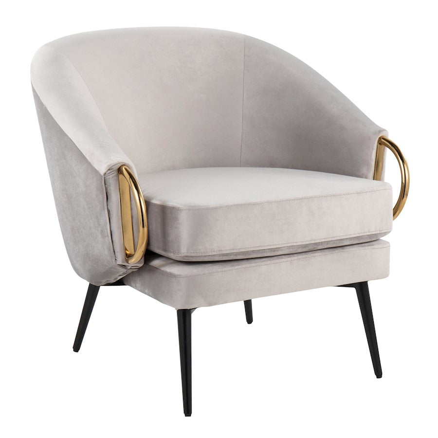 LumiSource Claire Chair, Black Steel/Silver/Gold Steel - CHR-CLAIREBKVSV