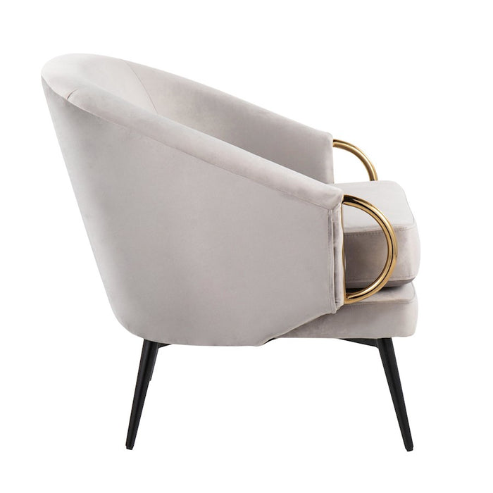 LumiSource Claire Chair, Black Steel/Silver/Gold Steel