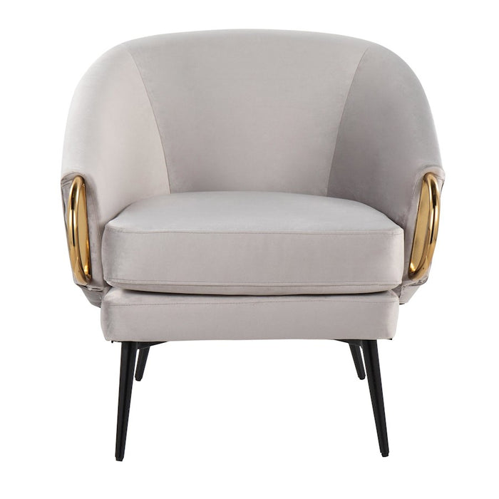 LumiSource Claire Chair, Black Steel/Silver/Gold Steel