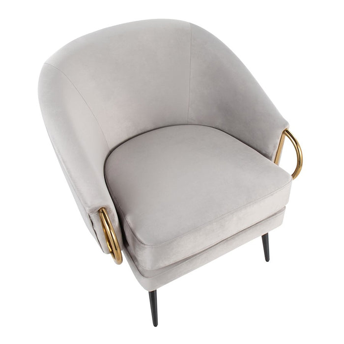 LumiSource Claire Chair, Black Steel/Silver/Gold Steel