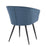 LumiSource Corazza Accent Chair in Black Metal/Blue Corduroy