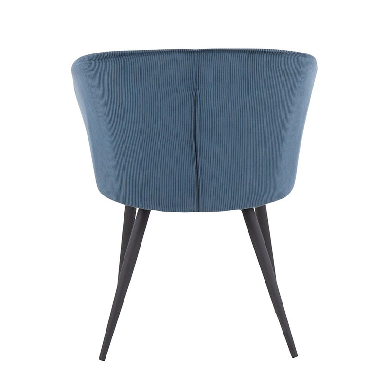 LumiSource Corazza Accent Chair in Black Metal/Blue Corduroy