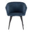 LumiSource Corazza Accent Chair in Black Metal/Blue Corduroy