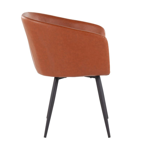 LumiSource Corazza Accent Chair in Black Metal/Camel PU