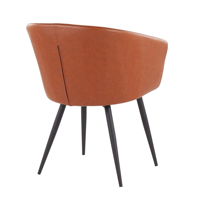 LumiSource Corazza Accent Chair in Black Metal/Camel PU