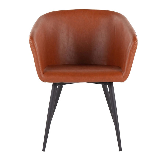 LumiSource Corazza Accent Chair in Black Metal/Camel PU