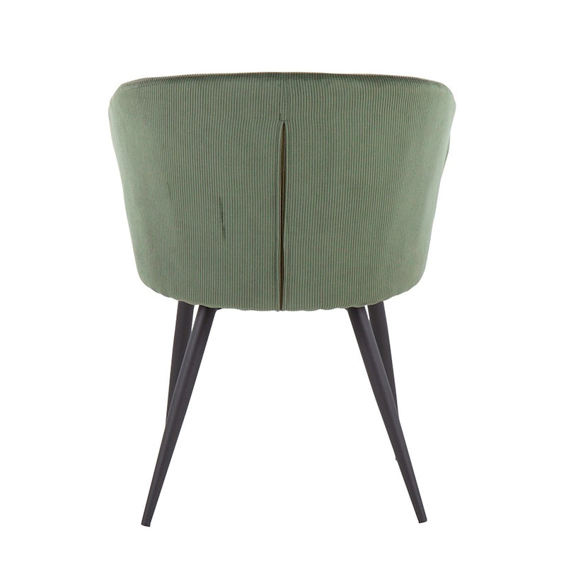 LumiSource Corazza Accent Chair in Black Metal/Green Corduroy